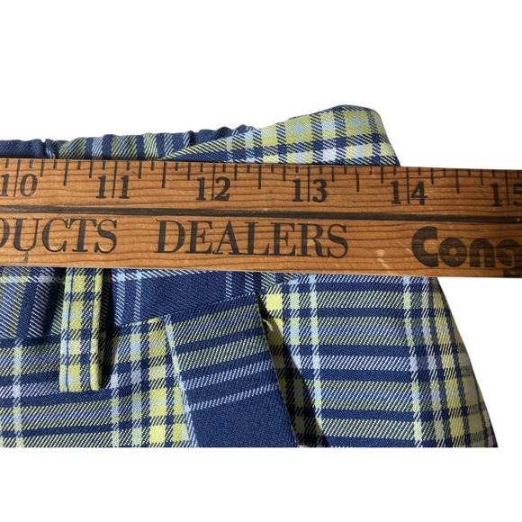 Forever 21 Women's Blue Yellow Plaid Cargo Pants Wide‎ Leg Size Medium - Picture 3 of 16